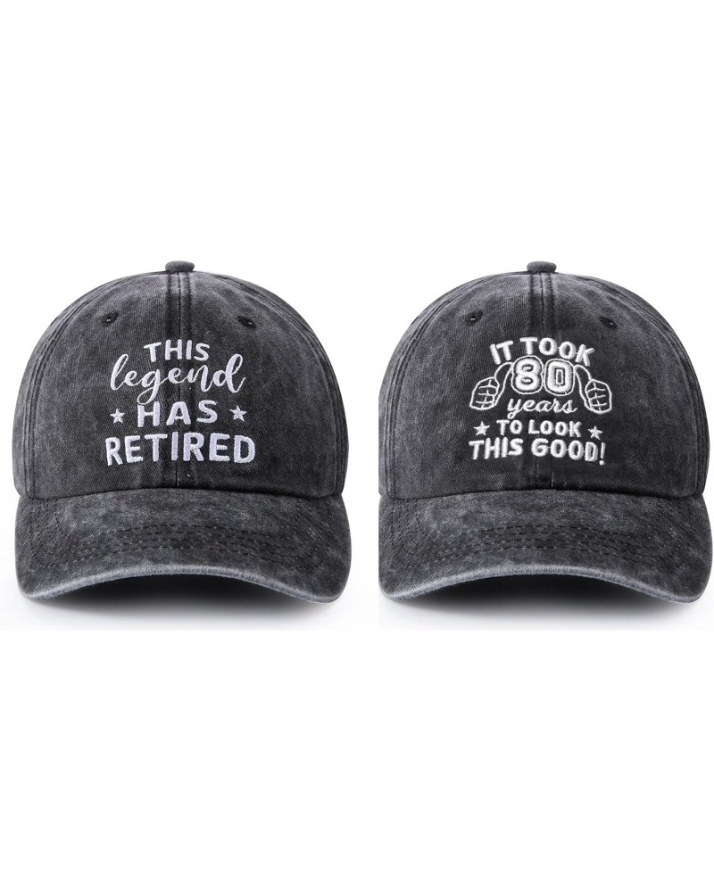 Retirement Gifts for Men Women & 80th Birthday Gifts for Men -Funny Retired Embroidered Washed Cotton Hats for Dad Father Mom...