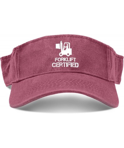 Forklift Certifiedd Hat Visors for Men Ponytail Caps with Designs Uv ion Cap Deep Rose $9.99 Sun Hats