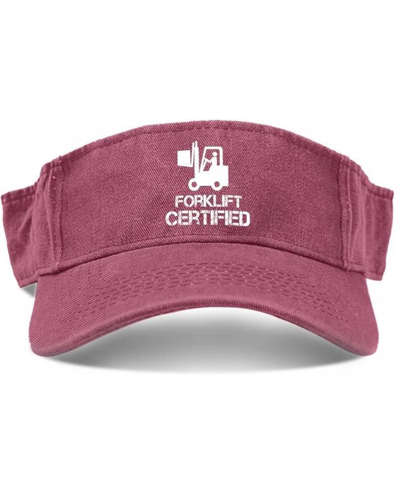 Forklift Certifiedd Hat Visors for Men Ponytail Caps with Designs Uv ion Cap Deep Rose $9.99 Sun Hats