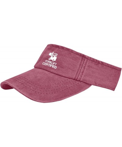 Forklift Certifiedd Hat Visors for Men Ponytail Caps with Designs Uv ion Cap Deep Rose $9.99 Sun Hats