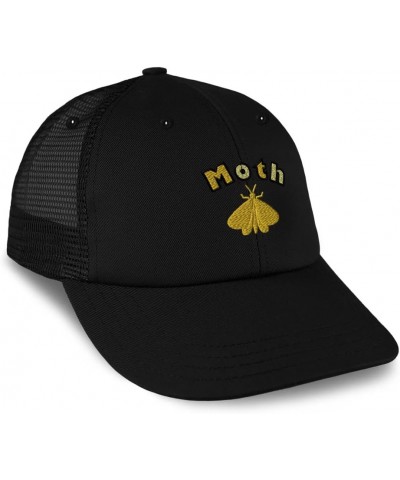 Custom Custom Trucker Hat Baseball Cap Moth Insects Nature Cotton Biology Dad Hats for Men & Women Black Design Only $14.55 B...