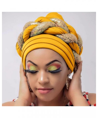 Fashion Women Beading Braid Hat Muslim Ruffle Cancer Wrap Cap Sleep Caps Satin Lined Hair Ladies Bucket Hat Yellow-d $13.93 B...