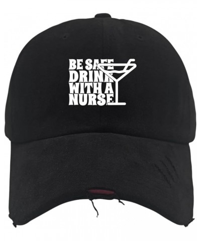 BE Safe Drink with A Nurse Trucker Hat Music Hat AllBlack Mens Golf Hat Gifts for Dad Running Hats Allblack $11.95 Sun Hats