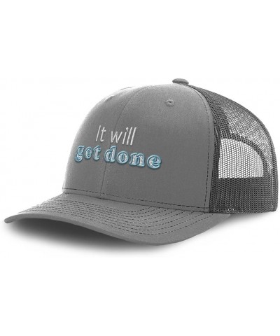 Trucker Hat Baseball Cap It Will Get Done Style B Cotton Dad Hats for Men & Women Grey $14.55 Baseball Caps