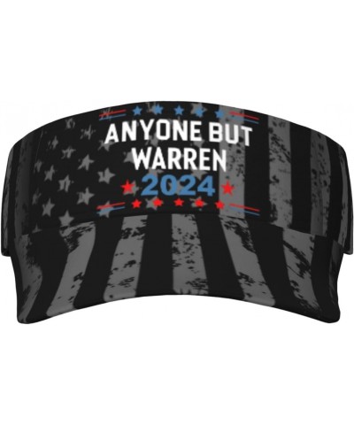 Anyone But Elizabeth Warren 2024 Anti Warren Visor Cap Sports Empty Top Hats Adjustable Sun Tennis Caps for Men Women7 Black ...