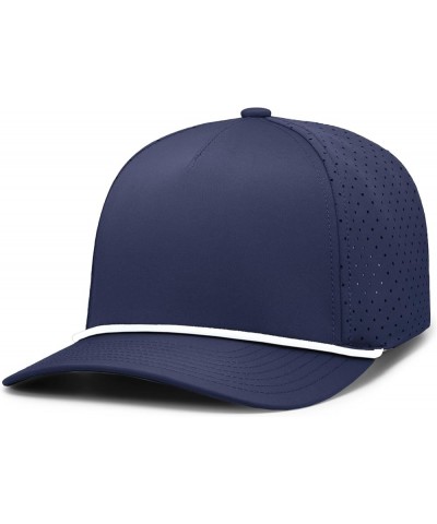 Weekender Perforated Snapback Cap Rope Hat-Breathable Design for Outdoor Adventures and Casual Wear Navy/White $8.57 Baseball...