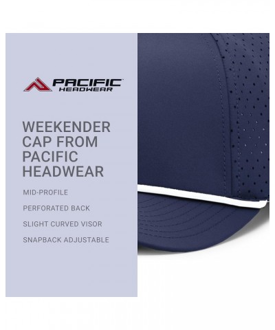 Weekender Perforated Snapback Cap Rope Hat-Breathable Design for Outdoor Adventures and Casual Wear Navy/White $8.57 Baseball...