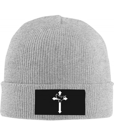 Peace Dove Christian Jesus Knitted Hat Black Winter Knit Warm Beanie Trendy Ski Skull Cap for Men Women Gray $9.77 Skullies &...