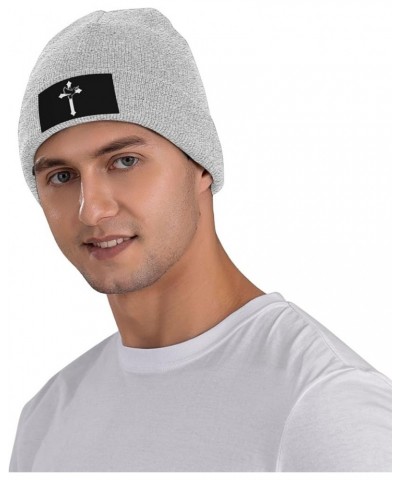 Peace Dove Christian Jesus Knitted Hat Black Winter Knit Warm Beanie Trendy Ski Skull Cap for Men Women Gray $9.77 Skullies &...