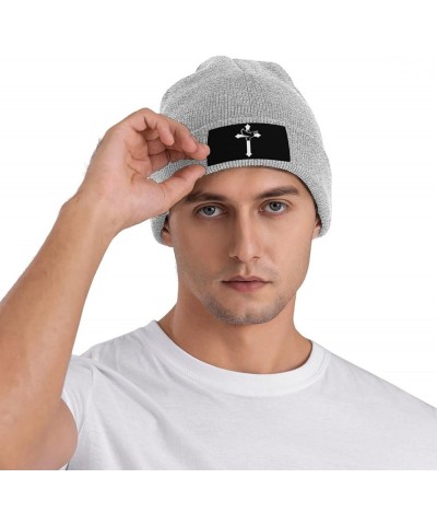 Peace Dove Christian Jesus Knitted Hat Black Winter Knit Warm Beanie Trendy Ski Skull Cap for Men Women Gray $9.77 Skullies &...