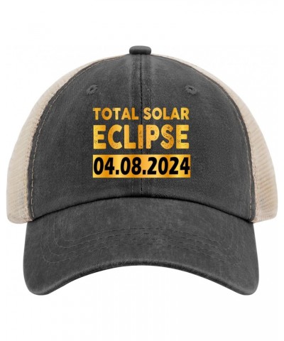 Total Solar Eclipse 04.08.2024 Hats Custom Baseball Cap AllBlack Womens Golf Hat Gifts for Men Cycling Hats $9.89 Baseball Caps