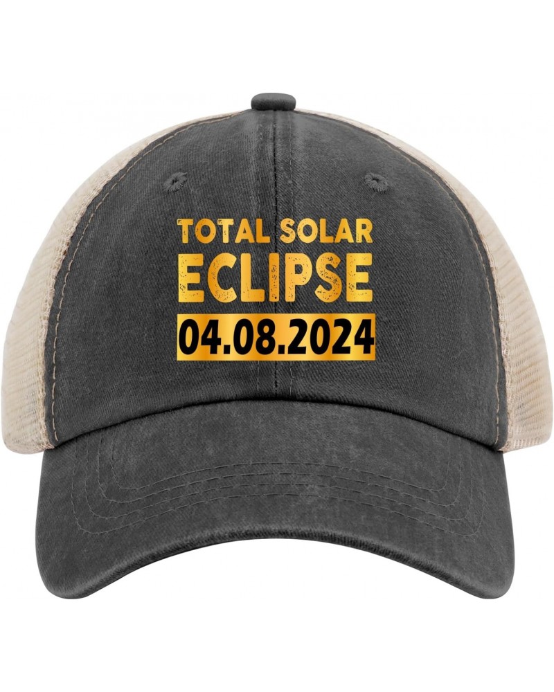 Total Solar Eclipse 04.08.2024 Hats Custom Baseball Cap AllBlack Womens Golf Hat Gifts for Men Cycling Hats $9.89 Baseball Caps