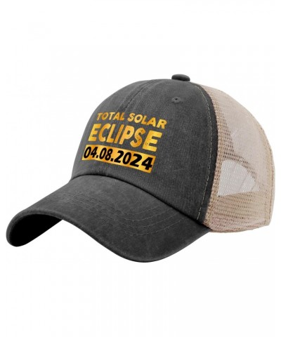 Total Solar Eclipse 04.08.2024 Hats Custom Baseball Cap AllBlack Womens Golf Hat Gifts for Men Cycling Hats $9.89 Baseball Caps