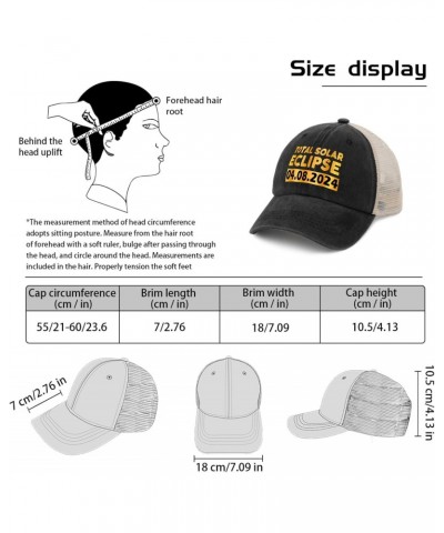 Total Solar Eclipse 04.08.2024 Hats Custom Baseball Cap AllBlack Womens Golf Hat Gifts for Men Cycling Hats $9.89 Baseball Caps