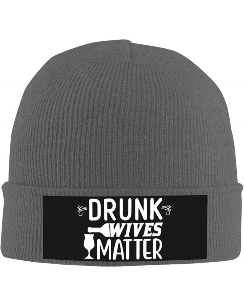 Drunk Wives Matter Winter Warm Knit Hats Soft Cozy Skull Cap Men Women Deep Heather $14.07 Skullies & Beanies