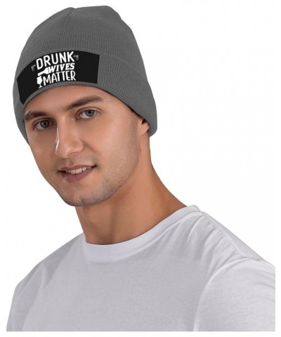 Drunk Wives Matter Winter Warm Knit Hats Soft Cozy Skull Cap Men Women Deep Heather $14.07 Skullies & Beanies