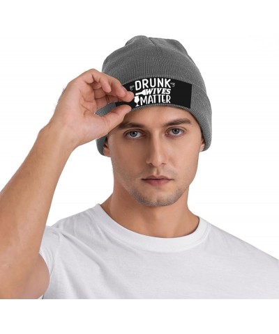 Drunk Wives Matter Winter Warm Knit Hats Soft Cozy Skull Cap Men Women Deep Heather $14.07 Skullies & Beanies