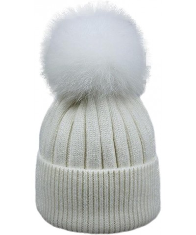 Adults Wool Winter Woman Hats Knitted Vogue Warm Casual Beanies White $19.67 Skullies & Beanies