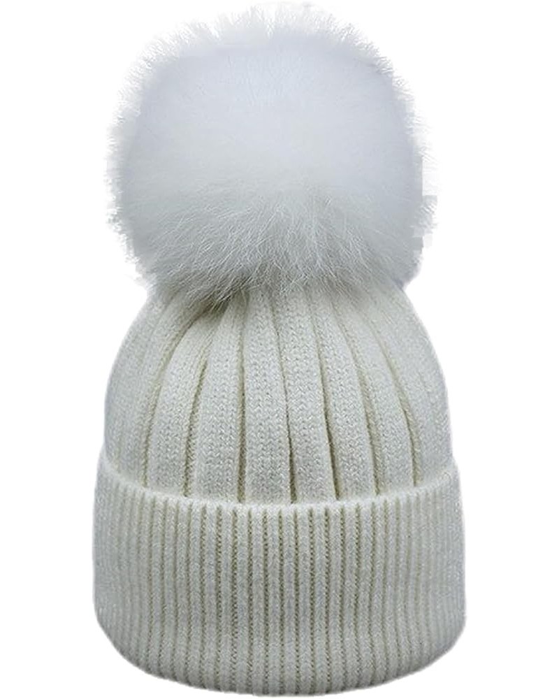 Adults Wool Winter Woman Hats Knitted Vogue Warm Casual Beanies White $19.67 Skullies & Beanies