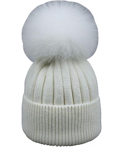 Adults Wool Winter Woman Hats Knitted Vogue Warm Casual Beanies White $19.67 Skullies & Beanies