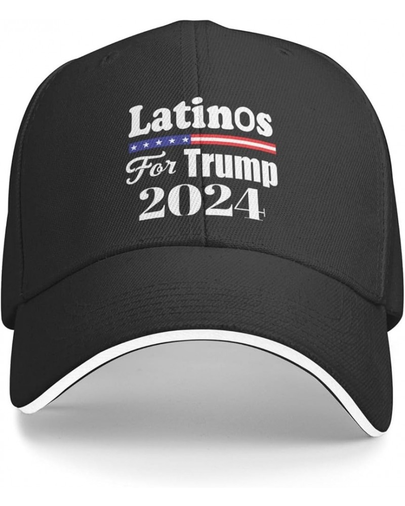 Latinos for Trump 2024 Gifts Baseball Cap Women Cowboy Hat Trucker Hat Men Dad Hat Adjustable Hat Snapback Hat Black Black $1...