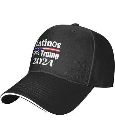 Latinos for Trump 2024 Gifts Baseball Cap Women Cowboy Hat Trucker Hat Men Dad Hat Adjustable Hat Snapback Hat Black Black $1...