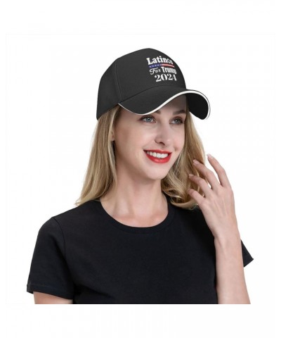 Latinos for Trump 2024 Gifts Baseball Cap Women Cowboy Hat Trucker Hat Men Dad Hat Adjustable Hat Snapback Hat Black Black $1...