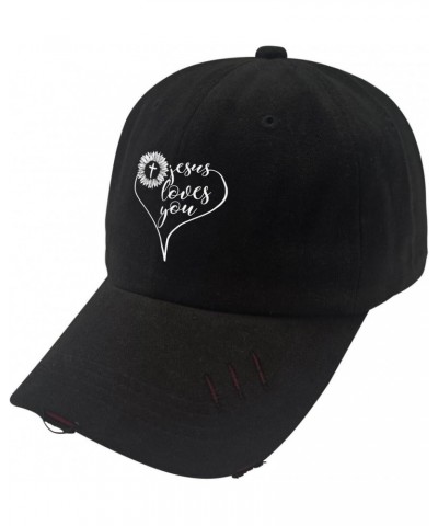 Jesus Loves You Sun Hat Gym Hat AllBlack Gifts for Girlfriends Cycling Cap $10.19 Sun Hats