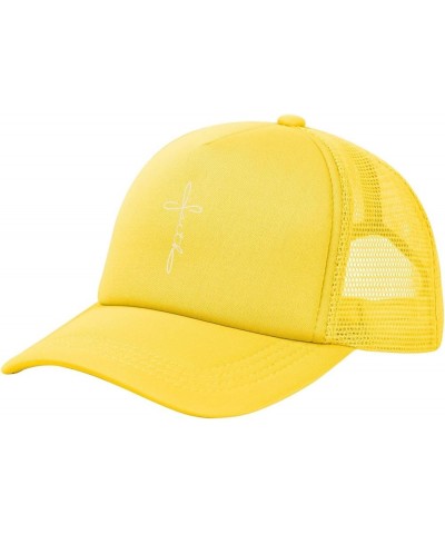 Simple Faith Cross Bible Verse Christian Religious Funny Gift Baseball Cap Golf Hat Dad Hat Trucker Hat for Men Women Yellow ...