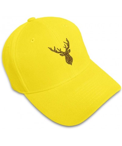 Custom Baseball Cap Animal Deer Head Embroidery Acrylic Dad Hats for Men & Women Yellow Design Only $14.57 Baseball Caps