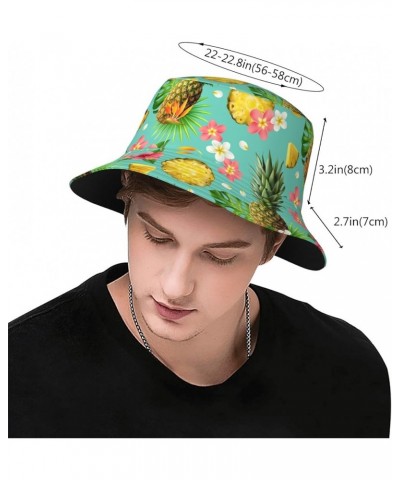 Unisex Pineapple Bucket Hat Beach Sun Hat Aesthetic Fishing Hat for Men Women Teens Sun Hats Pattern (4) $10.57 Sun Hats