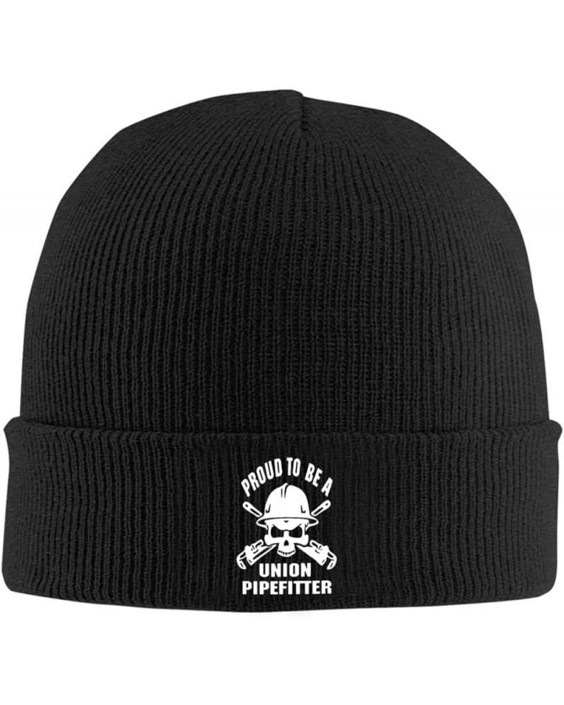 Proud to Be A Union Pipefitter Men Women Beanie Cap Winter Hat Knit Cap Skull Cap Black $11.37 Skullies & Beanies