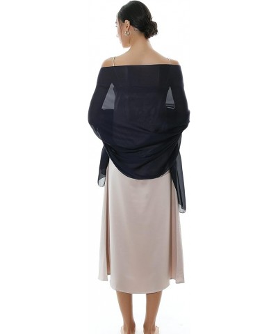 Women Shawls and Wraps for Evening Dresses Like Chiffon Silk Scarf Formal Silky Pashmina Shawls for Weddings Navy $8.50 Scarves