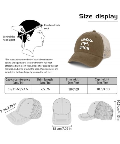 Horny Bitch Trucker Hat Funny Hat AllBlack Womens Baseball Hat Gifts for Dad Workout Caps Pigment Khaki02 $11.12 Sun Hats