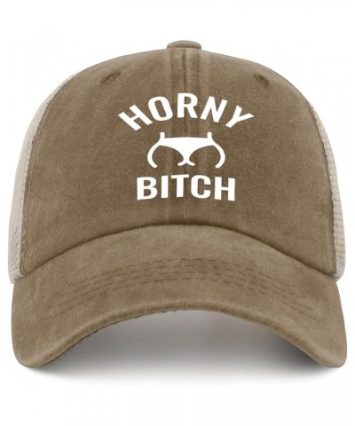 Horny Bitch Trucker Hat Funny Hat AllBlack Womens Baseball Hat Gifts for Dad Workout Caps Pigment Khaki02 $11.12 Sun Hats