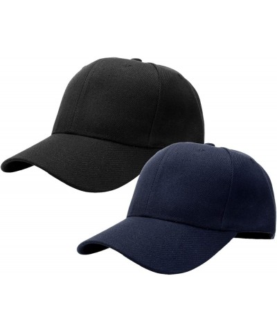 2pcs Baseball Cap for Men Women Adjustable Size for Outdoor Activities Black/Navy $9.71 Baseball Caps