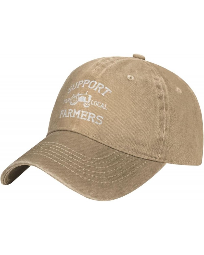 Support Your Local Farmers Gifts Hats Golf Hat Travel Hat Hiking Hat Women Gifts for Men Summer Cap Black Natural $11.39 Sun ...