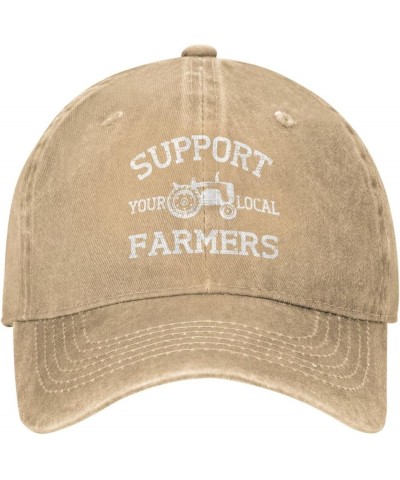 Support Your Local Farmers Gifts Hats Golf Hat Travel Hat Hiking Hat Women Gifts for Men Summer Cap Black Natural $11.39 Sun ...