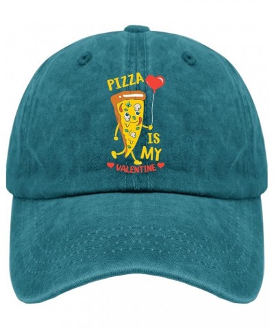 Pizza is My Valentine Cap Hunting Hat Pigment Black Hat for Men Gifts for Women Workout Cap Cyan Blue $11.59 Sun Hats