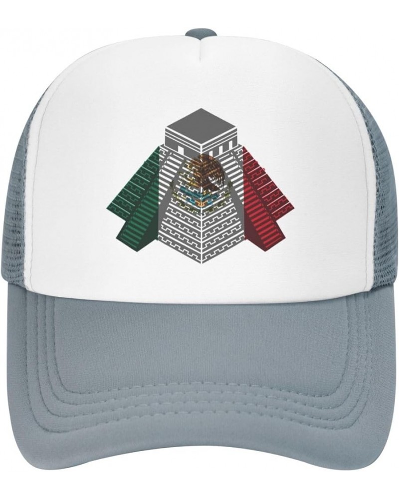 Mayan Travel Temple Mexico Flag Mesh Baseball Cap Hat for Men Women Gray $10.91 Baseball Caps