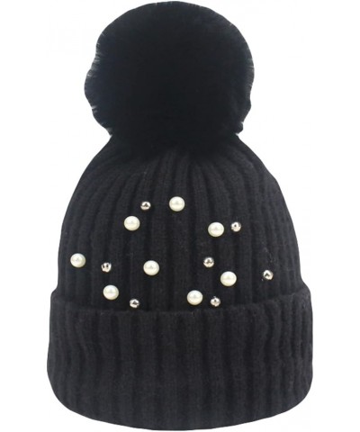 Beanie Hats for Women Men Knitted Hip Hop Hats for Girls Pom Pom Hat Knit Warm Pearl Skull Cap Winter Hat Khaki a $12.96 Skul...