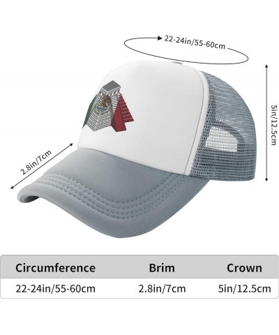 Mayan Travel Temple Mexico Flag Mesh Baseball Cap Hat for Men Women Gray $10.91 Baseball Caps