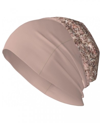 Blush Pink Rose Gold Stylish and Classic,Timeless Warmth, Polyester Knitted Hat,Unisex,Creating Your Indispensable Fashion Ac...