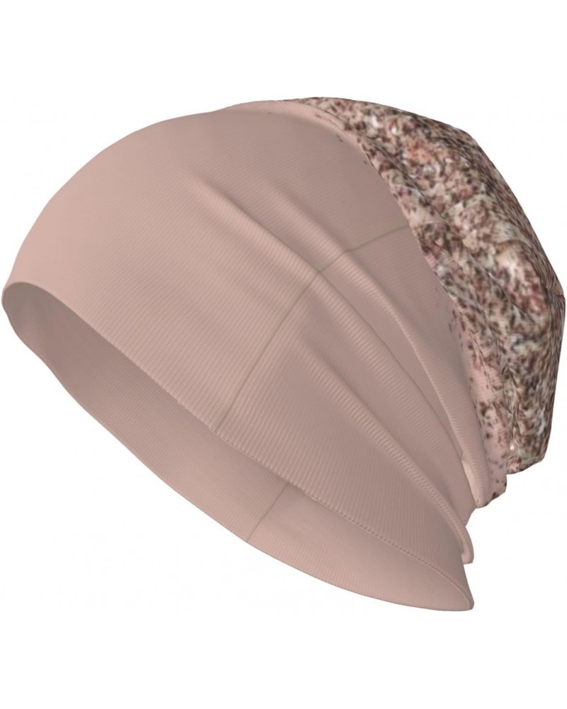 Blush Pink Rose Gold Stylish and Classic,Timeless Warmth, Polyester Knitted Hat,Unisex,Creating Your Indispensable Fashion Ac...