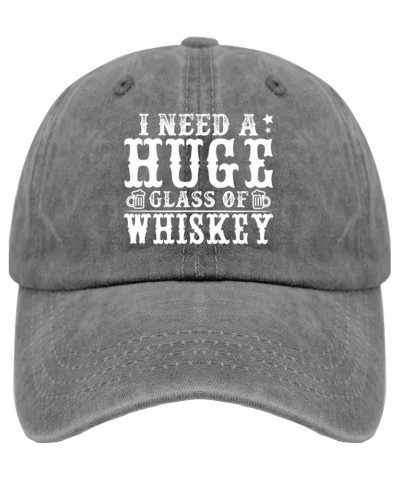 I Need A Huge Glass of Whiskey Sun Hat Women Hats Pigment Black Hiking Hat Women Gifts for Son Beach Cap Pigment Gray $10.78 ...