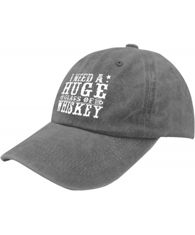 I Need A Huge Glass of Whiskey Sun Hat Women Hats Pigment Black Hiking Hat Women Gifts for Son Beach Cap Pigment Gray $10.78 ...