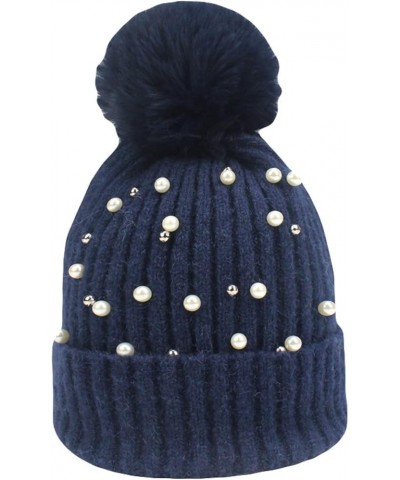 Beanie Hats for Women Men Knitted Hip Hop Hats for Girls Pom Pom Hat Knit Warm Pearl Skull Cap Winter Hat Khaki a $12.96 Skul...