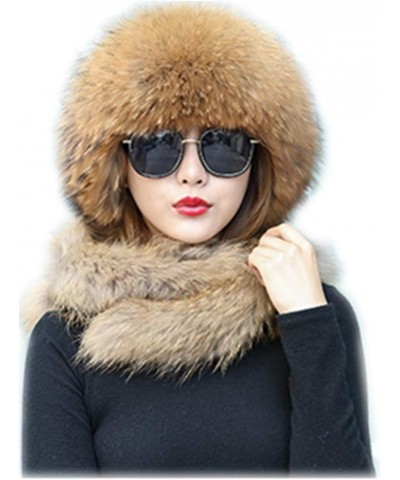 Women Winter Real Fur Cap Fox Fur Genuine Leather Hats Scarf Ear Protector Multicolor Scorpion True Color $38.64 Visors