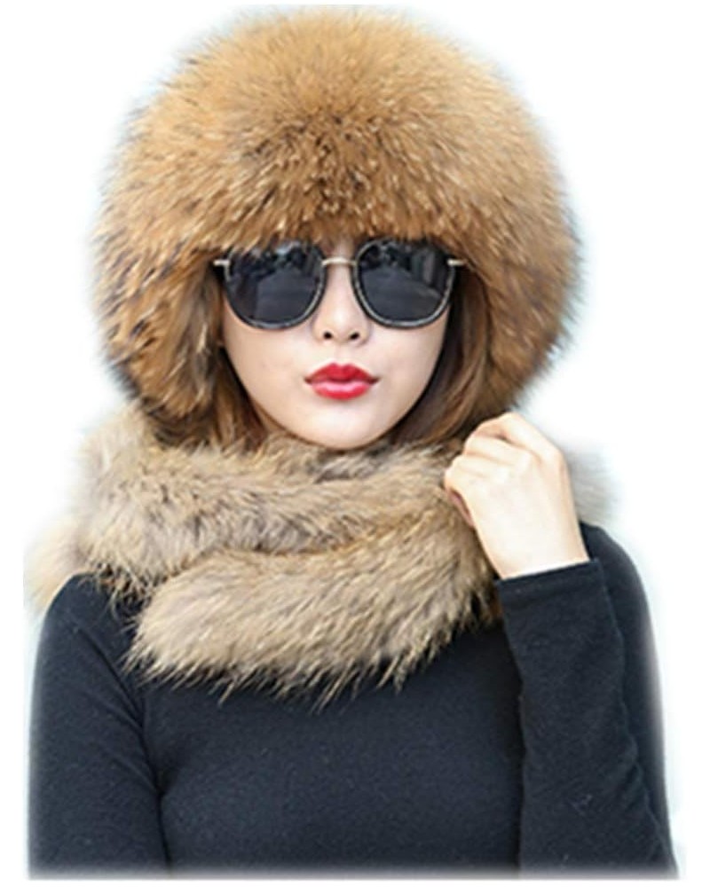 Women Winter Real Fur Cap Fox Fur Genuine Leather Hats Scarf Ear Protector Multicolor Scorpion True Color $38.64 Visors