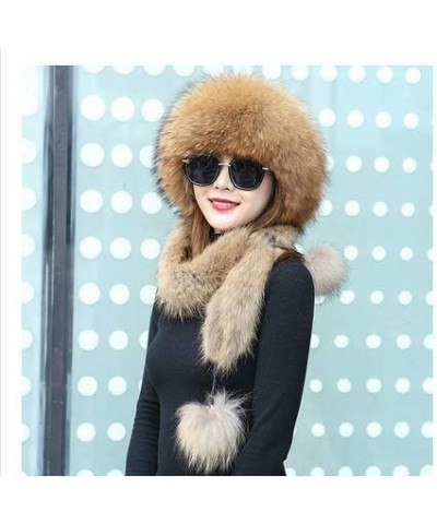 Women Winter Real Fur Cap Fox Fur Genuine Leather Hats Scarf Ear Protector Multicolor Scorpion True Color $38.64 Visors